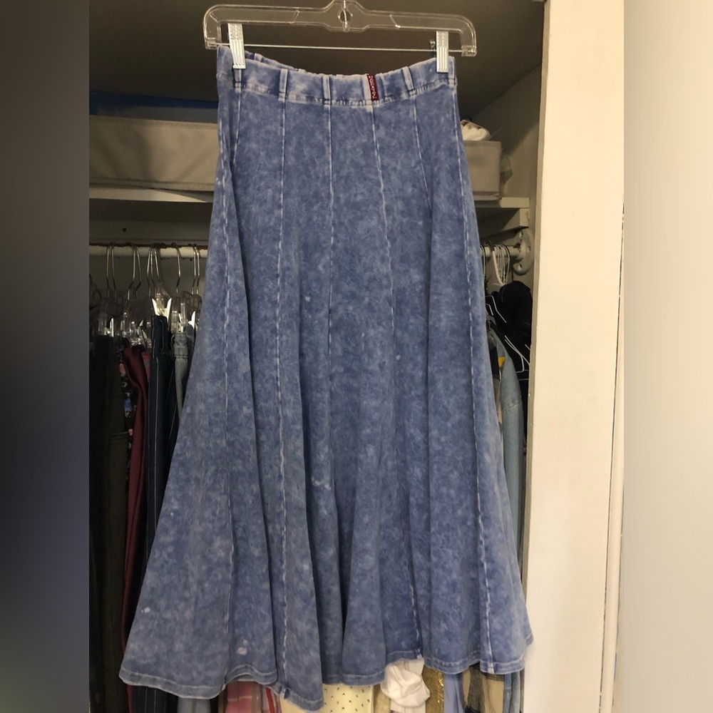 Hard tail Lola mid denim wash midi skirt